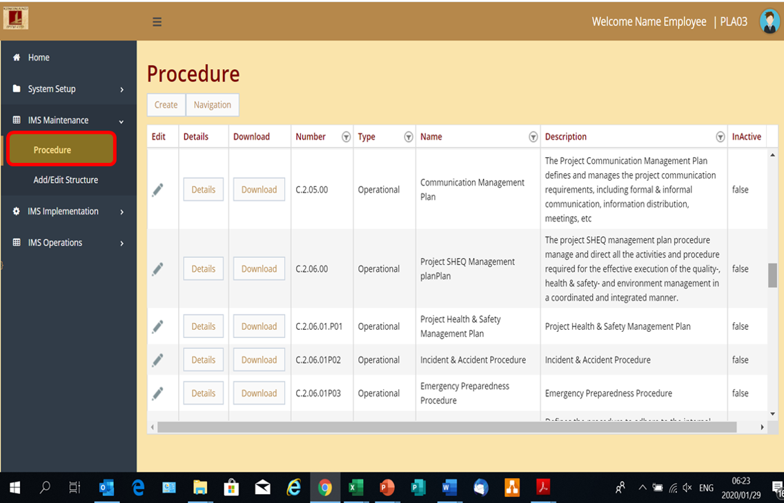 Kims Procedure Development 1